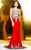 Shail K - Stunning Sleeveless Gown with Gold Appliques 4094  In Red and Neutral
