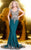 Shail K - Stunning Sleeveless Gown with Gold Appliques 4094  In Green and Neutral