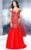 Shail K - Beaded Sweetheart Tulle Mermaid Gown 4097  In Red