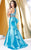 Shail K - Two Piece Formal Dress with Ruffled Bustle 5015 in Blue