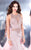 Shail K - Long Dress with a Sheer Back 5023 in Pink