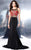 Shail K - Long Two Piece Embroidered Dress 5025 in Black and Floral