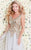 Shail K - Dazzling Embroidered V-Neck Tulle A-Line Dress 5028 in White and Gold