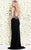 Shail K - Ravishing and Embellished Jewel Neck Jersey Trumpet Gown 5032 in Black