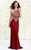 Shail K - Ravishing and Embellished Jewel Neck Jersey Trumpet Gown 5032 in Red
