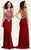 Shail K - Ravishing and Embellished Jewel Neck Jersey Trumpet Gown 5032  in Red