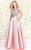 Shail K - Embellished Halter Neck Mikado A-line Dress 40342 In Pink