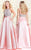 Shail K - Embellished Halter Neck Mikado A-line Dress 40342 In Pink