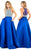 Shail K - Embellished Halter Neck Mikado A-line Dress 40342  In Blue