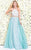 Shail K - Two Piece Beaded Halter Neck Organza Floral A-line Dress 40712 In Green