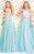 Shail K - Two Piece Beaded Halter Neck Organza Floral A-line Dress 40712 In Green