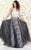 Shail K - Two Piece Beaded Halter Neck Organza Floral A-line Dress 40712 In Black