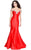 Shail K - Dazzling Jewel Crusted Off-Shoulder Mermaid Gown 40832  In Red