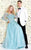 Shail K - Embroidered and Beaded Long Sleeve Scoop Neck Tulle A-line Gown 50192 In Blue