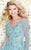 Shail K - Embroidered and Beaded Long Sleeve Scoop Neck Tulle A-line Gown 50192 In Blue