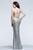 7532 Strappy Sequined Empire Waist Sheath Long Gown