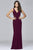 7541 V-neck evening dress with side cut-outs