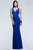 7541 V-neck evening dress with side cut-outs