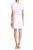Elie Tahari - E4062607 Floral Embroidered Jewel Neck A-line Dress In White