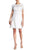 Elie Tahari - E4062607 Floral Embroidered Jewel Neck A-line Dress In White