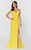 Ashley Lauren - 1198 Off The Shoulder JerseyEvening  Dress in Yellow
