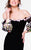 Tarik Ediz - Floral Accented Sheath Dress 50001 in Black
