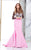 Tarik Ediz - Floral Accented Mermaid Dress 50004 in Pink