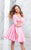 Tarik Ediz - Two-Piece V-Neck A-line Dress 50005 in Pink