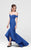 Tarik Ediz - Off the Shoulder High Low Trumpet Gown 50011 in Blue