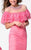 Tarik Ediz - Jewel Neck Sheath Gown 50014 in Pink