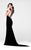 Tarik Ediz - Bateau Neck Trumpet Dress 50026 in Black