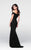 Tarik Ediz - Crystal Accented Trumpet Dress 50028 in Black