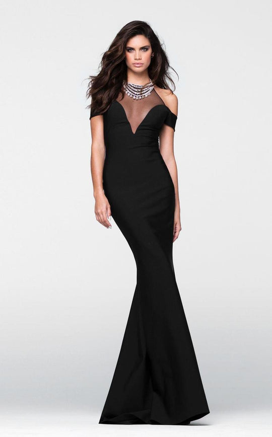 Tarik Ediz - Crystal Accented Trumpet Dress 50028 in Black