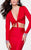 Tarik Ediz - Two Piece V-Neck Mermaid Dress 50031 in Red