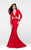 Tarik Ediz - Two Piece V-Neck Mermaid Dress 50031 in Red