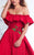 Tarik Ediz - Off-Shoulder A-line Dress 50033 in Red