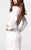 Tarik Ediz - Lace Illusion High Neck Mermaid Dress 50050 in White