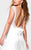 Tarik Ediz - Bedazzled Scoop Neck Dress 50055 in White