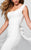 Tarik Ediz - Bedazzled Scoop Neck Dress 50055 in White