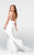 Tarik Ediz - Bedazzled Scoop Neck Dress 50055 in White