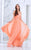 Tarik Ediz - Pearl Accented A-line Dress 50060 in Orange