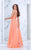 Tarik Ediz - Pearl Accented A-line Dress 50060 in Orange