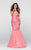 Tarik Ediz - Lace Illusion Neck Dress 50061 in Pink