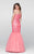 Tarik Ediz - Lace Illusion Neck Dress 50061 in Pink