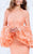 Tarik Ediz - 50062 Ruffled Bell Sleeve Illusion Gown In Orange