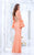 Tarik Ediz - 50062 Ruffled Bell Sleeve Illusion Gown In Orange