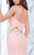 Tarik Ediz - Floral Embroidered V-Neck Trumpet Dress 50066 in Pink and Orange