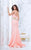 Tarik Ediz - Floral Embroidered V-Neck Trumpet Dress 50066 in Pink and Orange