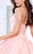 Tarik Ediz - Floral Accented A-line Dress 50067 in Pink and Orange