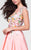 Tarik Ediz - Floral Embroidered A-line Dress 50068 in Pink